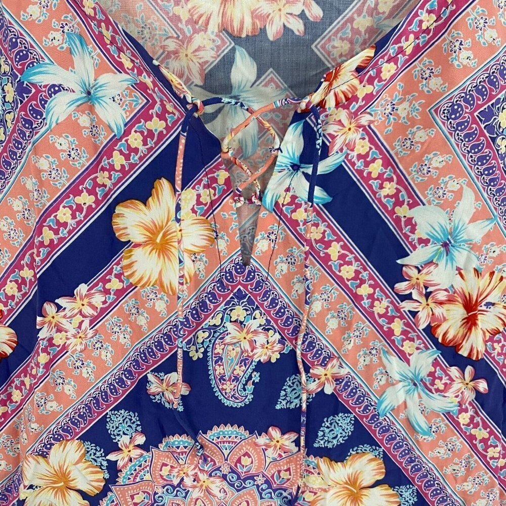 J. Jill Multicolor Floral Print Sleeveless Shirt Top Blouse Size Small Petite PS - Picture 6 of 13